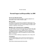 Parental Support and Responsibility Act 2008 (WA)